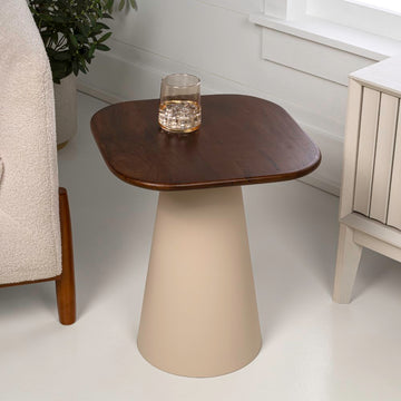 Skye 18" Modern Rustic Wood/Metal Accent Table